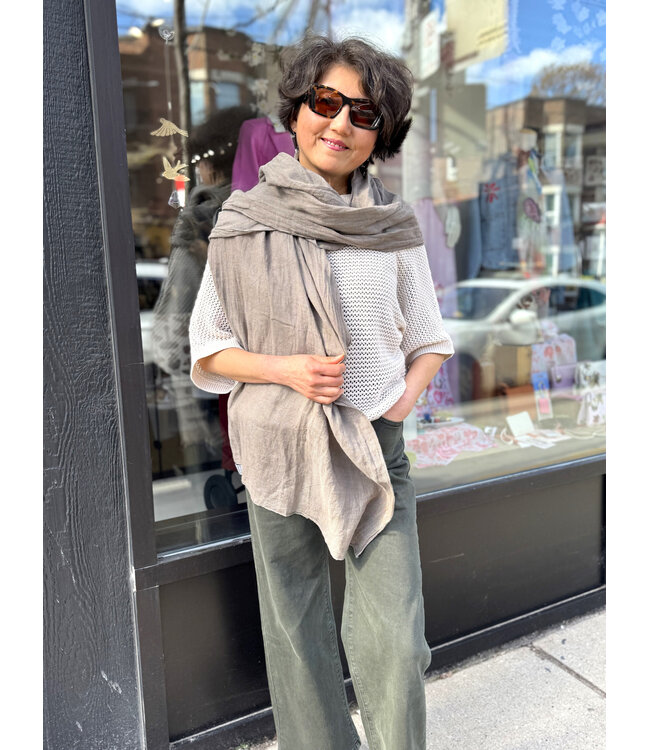 Linen Scarf - Taupe