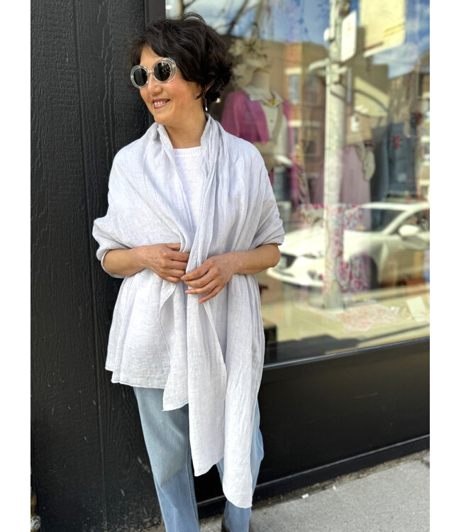 Linen Scarf - Grey