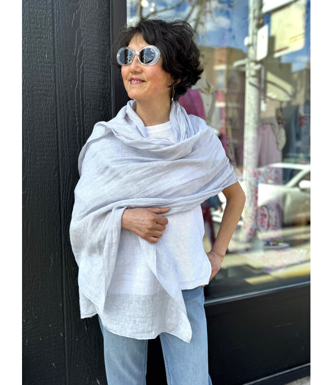 Linen Scarf - Grey