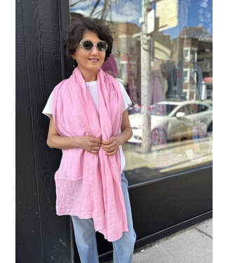 Linen Scarf - Rose