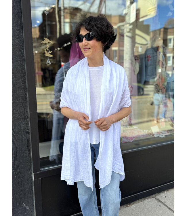 Linen Scarf - White
