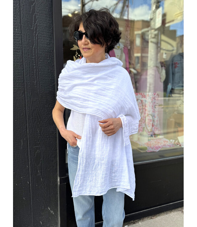 Linen Scarf - White