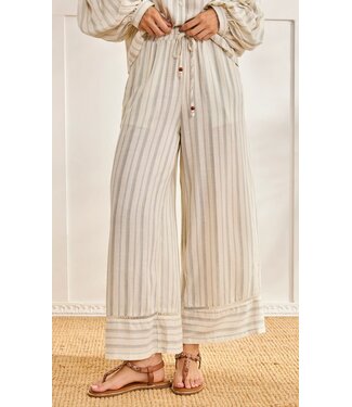 NKN Striped Drawstring Pants - Cream