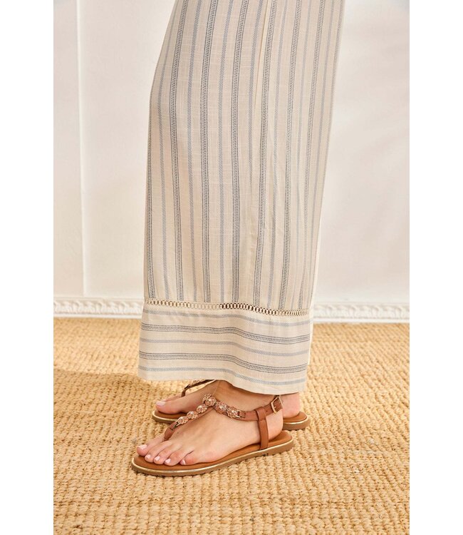 NKN Striped Drawstring Pants - Cream