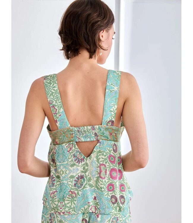NKN Floral Top w/Sequin Detail - Aqua