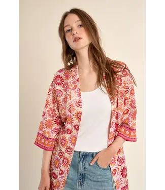 Molly Bracken Melissa Woven Kimono - Orange