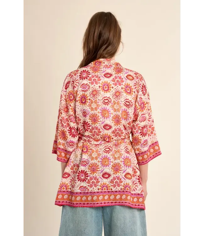 Molly Bracken Melissa Woven Kimono - Orange
