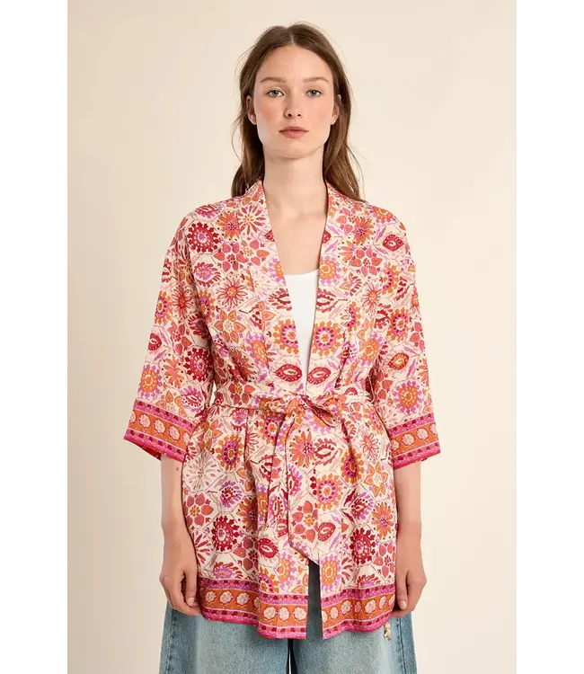 Molly Bracken Melissa Woven Kimono - Orange