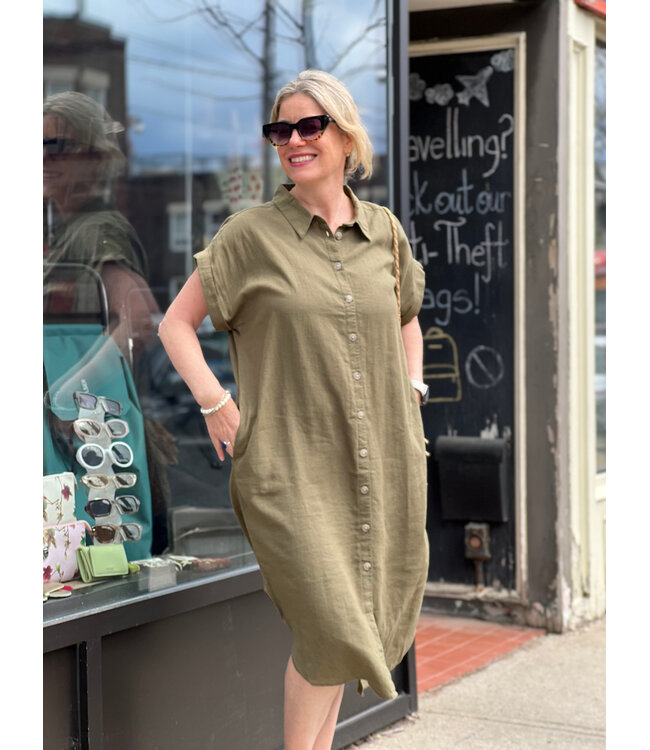 B. Young BYFalakka Short Sleeve Shirt Dress - Kalamata