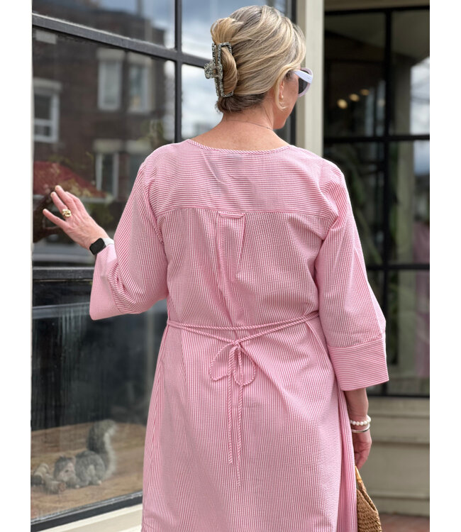 B. Young BYime Shirt Dress - Raspberry Rose Stripe