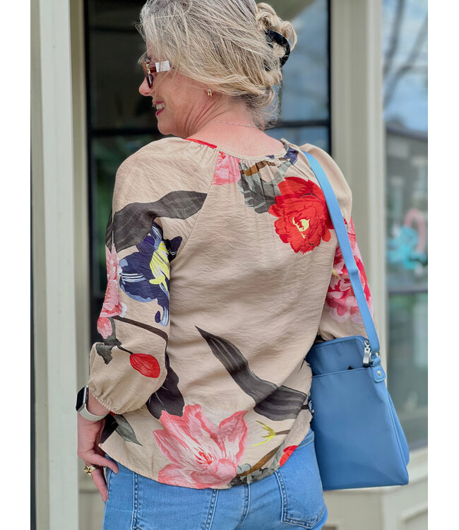 Floral Blouse- Oatmeal Blossom