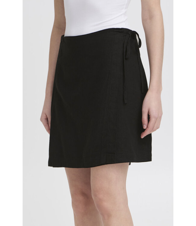 ICHI IHLinno Wrap Skirt - Black