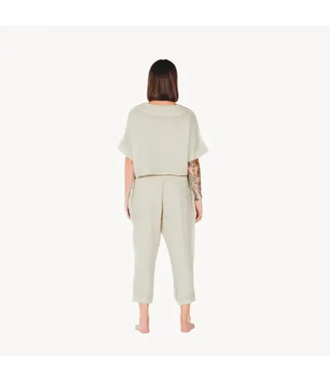 Pokoloko Crinkle V-Neck Crop Top  - O/S  Grey