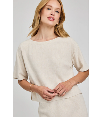 Gentle Fawn Gemini Cropped T-Shirt - Linen