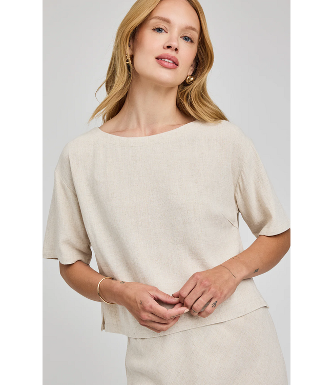 Gentle Fawn Gemini Cropped T-Shirt - Linen