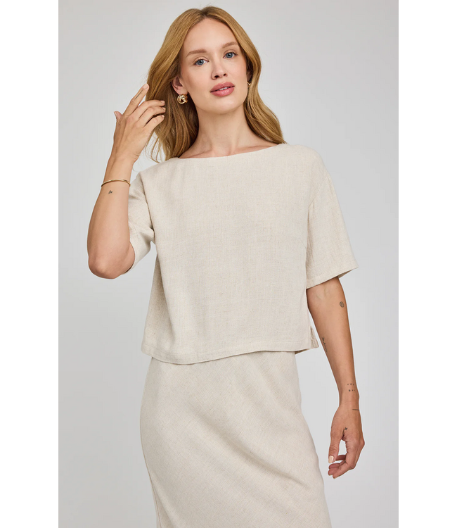 Gentle Fawn Gemini Cropped T-Shirt - Linen