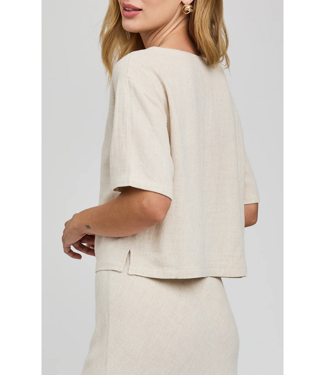 Gentle Fawn Gemini Cropped T-Shirt - Linen