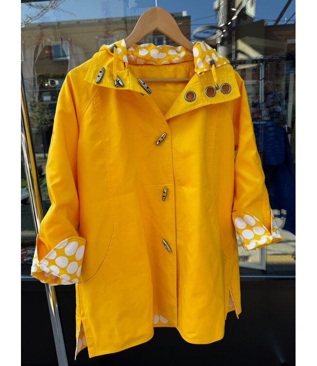 Sportables Turn Cuff Dot Reversible Rain Coat - Sun