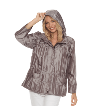 Sportables Textured Hooded Jacket - Taupe