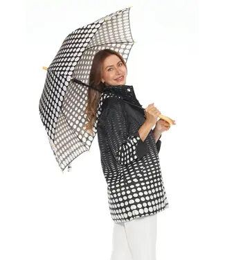 Sportables Turn Cuff Dot Reversible Rain Coat - Black
