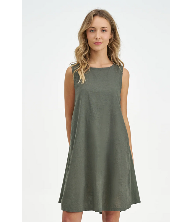 A-Line Panel Tank Dress - Cactus