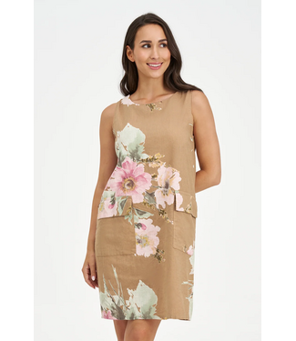 Sleeveless Linen Dress w/Pockets - Dulce
