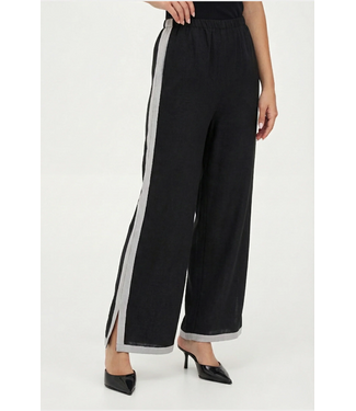 Contrast Trim Pants - Black / Cream