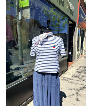 B. Young Crew Neck Tee w/ Cherry - Blue Stripe