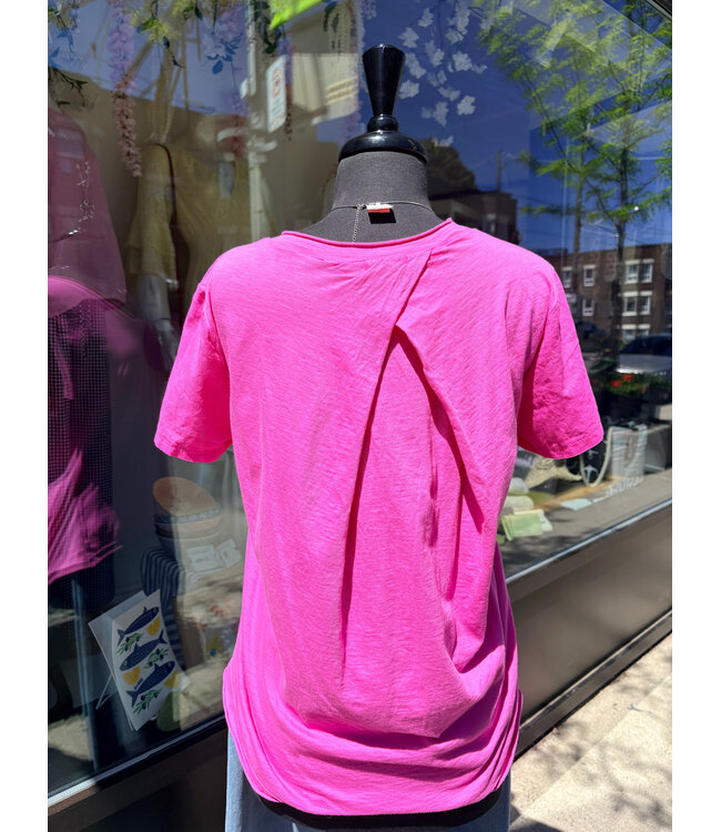 Roll Hem T-Shirt - Hibiscus