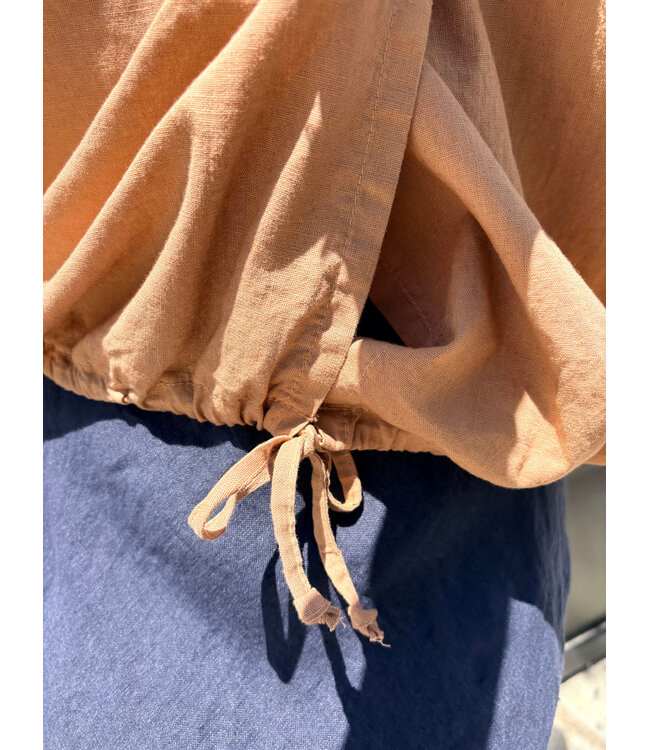 Cowl Neck Drawstring Waist Tank - Dulce
