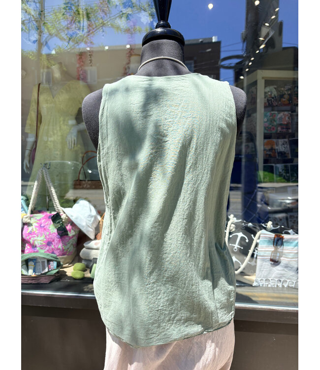 V-Neck Flowy Tank - Cactus