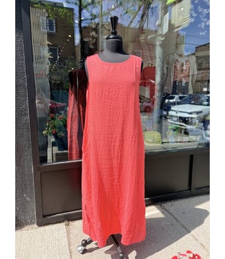Long Linen Dress - Watermelon