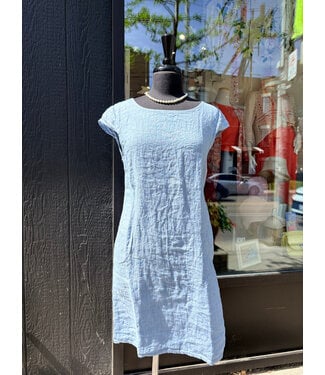 Cap Sleeve Linen Dress - Cloud