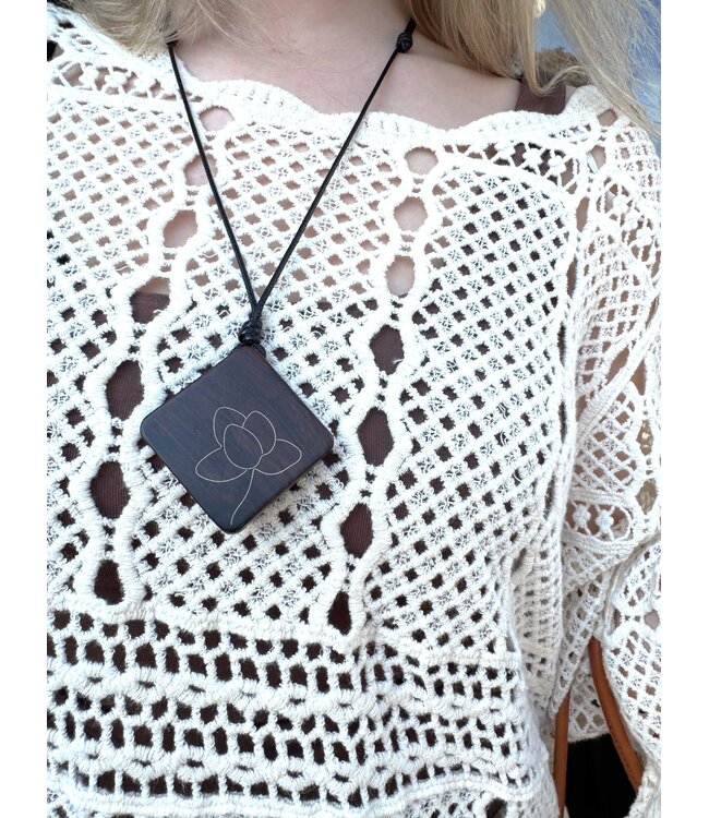 Apricot Crochet Bell Sleeve Top - Stone