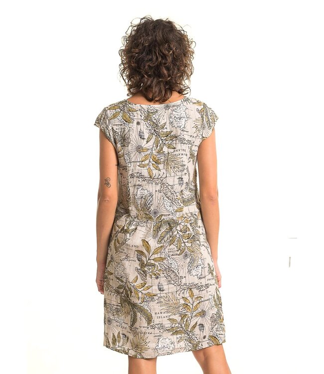Cap Sleeve Linen Dress - Sabbia