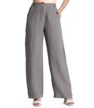 Wide Leg Linen Pants - Fango