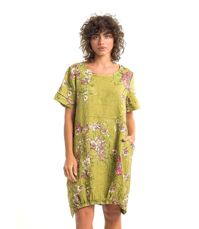 Balloon Linen Dress - Anis