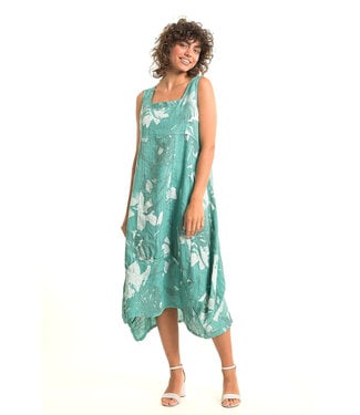 Linen Balloon Dress - Lago