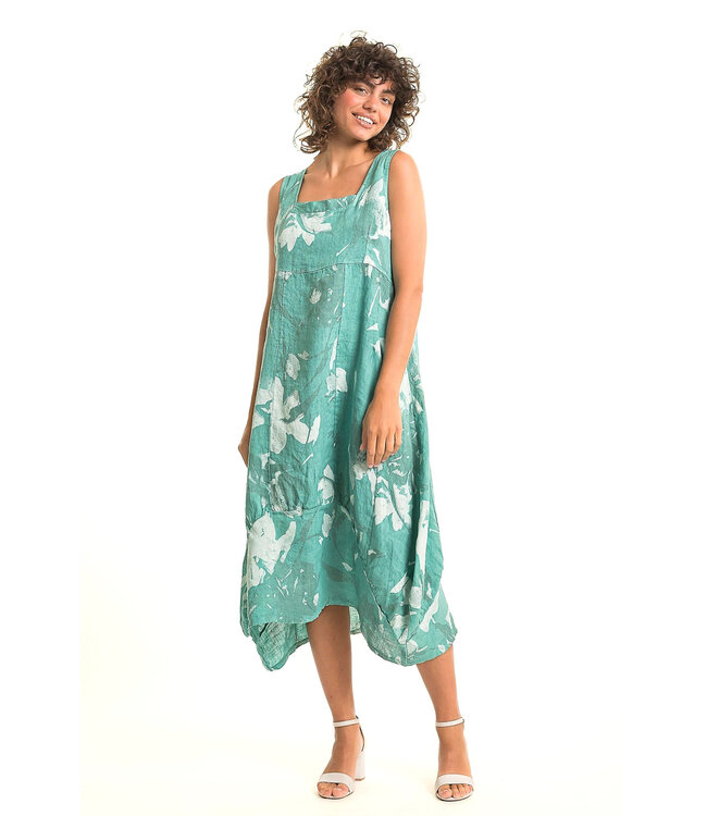 Linen Balloon Dress - Lago