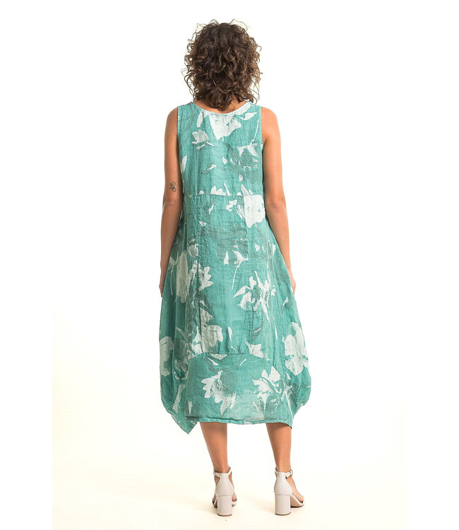 Linen Balloon Dress - Lago