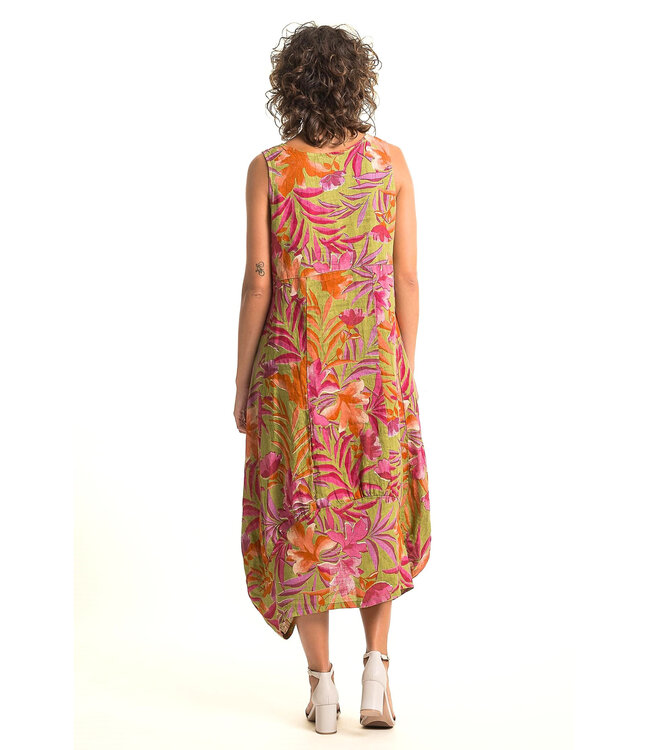 Linen Balloon Dress - Anis