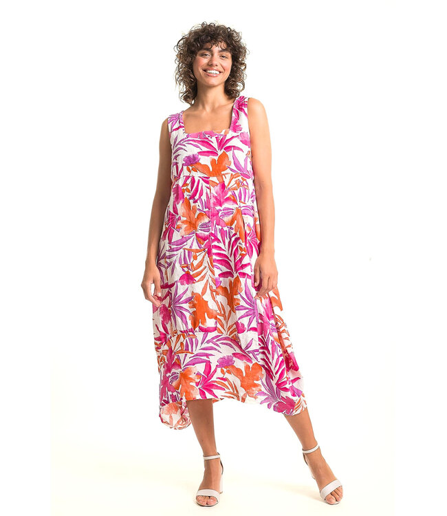 Linen Balloon Dress - White