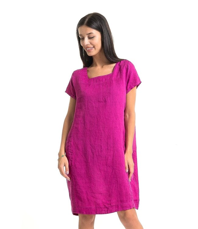 French Linen Dress - Orchidea