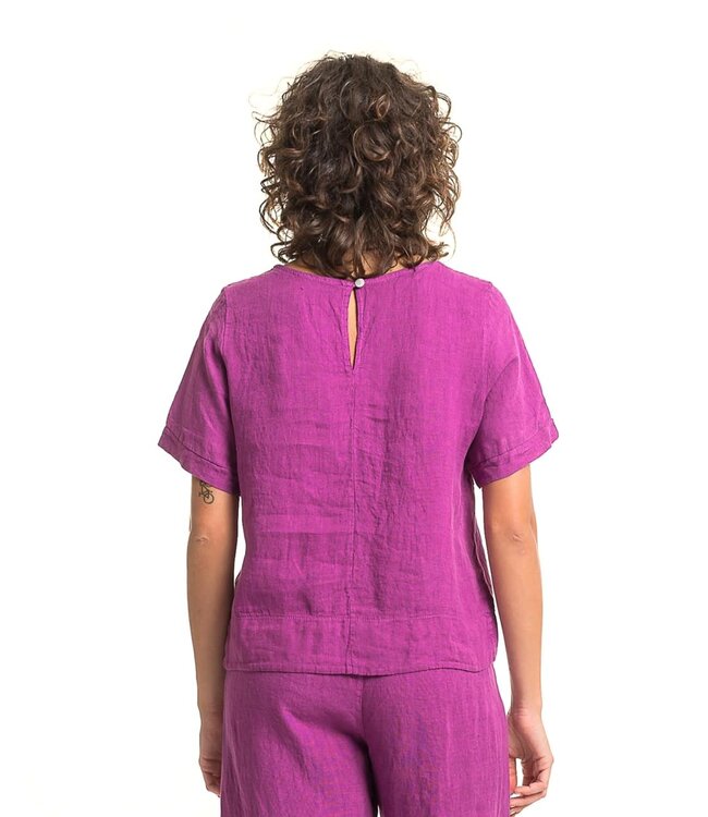 A-Line Linen top w/ Wide Hem - Orchidea