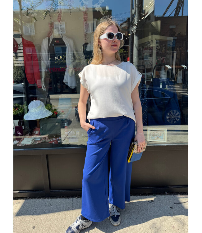 ICHI Kate Wide Pant - Sodalite Blue