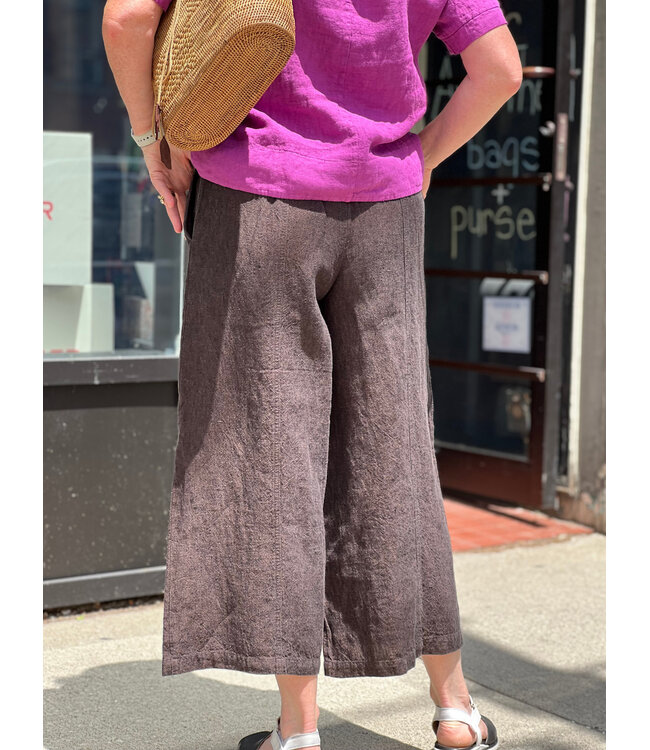 naif Domi Linen Pants - Dark Brown