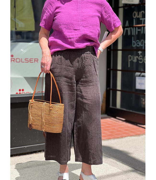 naif Domi Linen Pants - Dark Brown