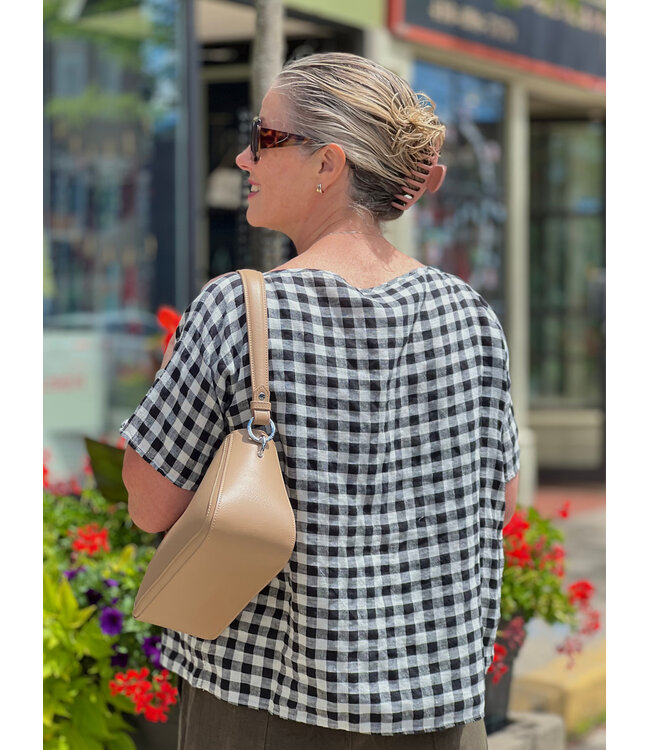 naif Keira Linen Top - Black / White