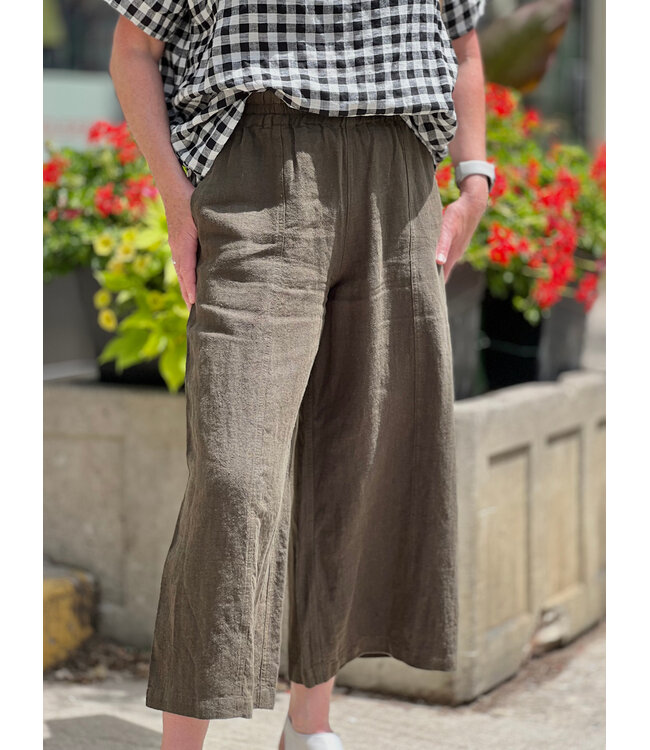 naif Domi Linen Pants - Army