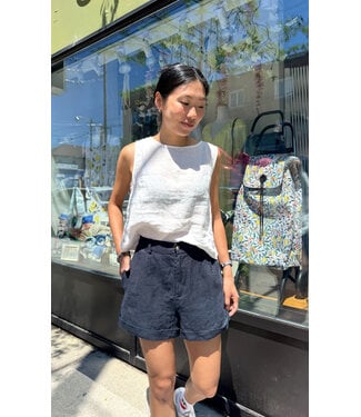 naif Jordan Linen Shorts - Navy